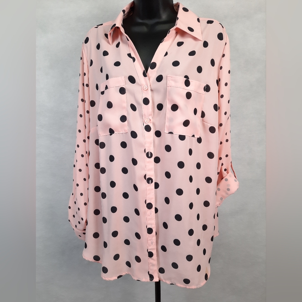Pink polka dot shirt